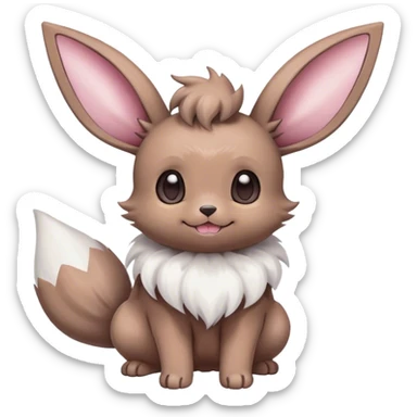Eevee-Minccino-Espurr-creature-hybrid sticker
