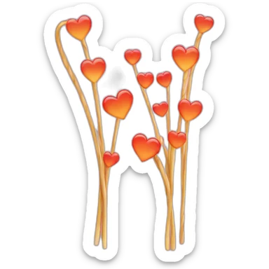 loveheart cat tails sticker