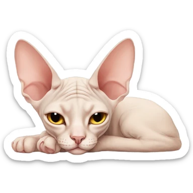 Sphynx cat sleeps sticker