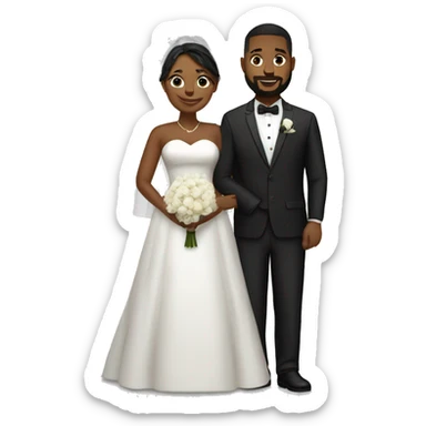 White Plus size couple wedding  sticker