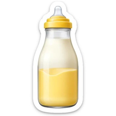 baby Milk bottle yellow sticker