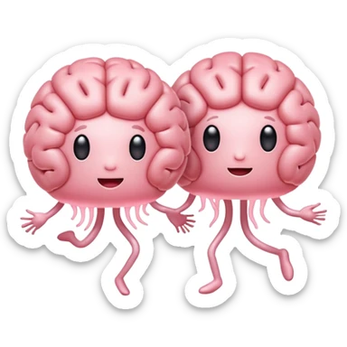 Last two brain cells dancing sticker