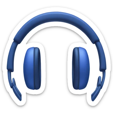 Dark blue apple headphones  sticker