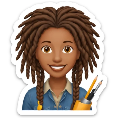 graphic designer with locs black woman sticker