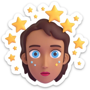 person with stars in their eyes sticker
