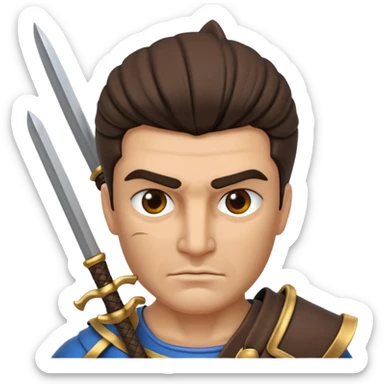 crea a un guerrero griego estoico, muy musculoso 3d sticker