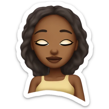 Pretty model Somali girl sleeping in bed sticker