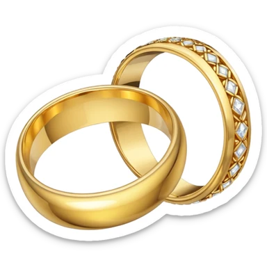 Broken wedding ring  into two piece  sticker
