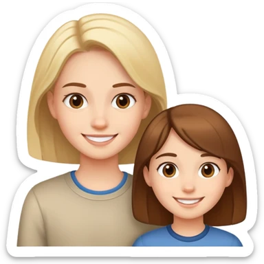smiling girl with boy indoors sticker