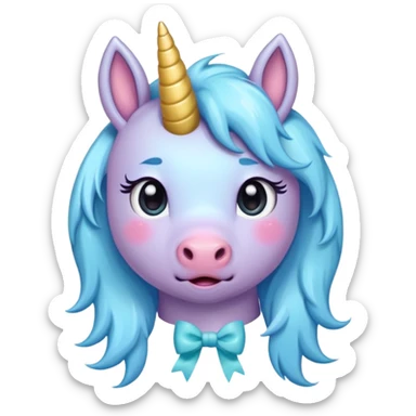 Funny preppy unicorn with bow crying sticker