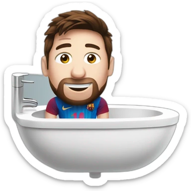 Messi dans une toilette sticker