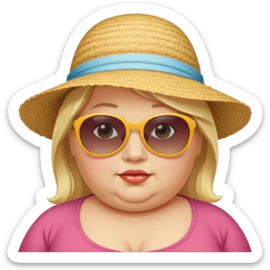 Obese blonde beach  sticker