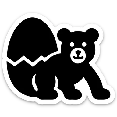 Change the Easter egg to a single solid green color and make the gummy bear entirely red, keep the style and background transparent. sticker