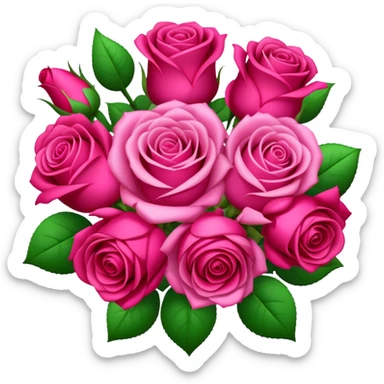 Pink red fushia bouquet of roses sticker