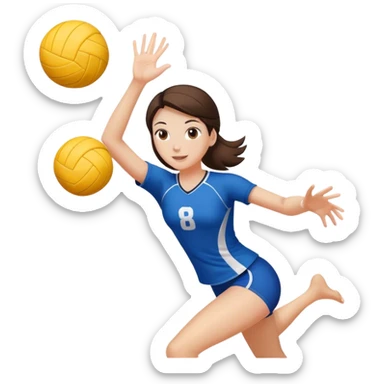 A brunnette girl playing voleyball sticker