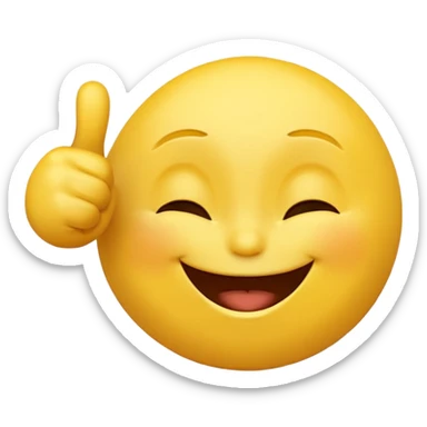a yellow emoji laughing with eyes closed pointing its fingers forward sticker