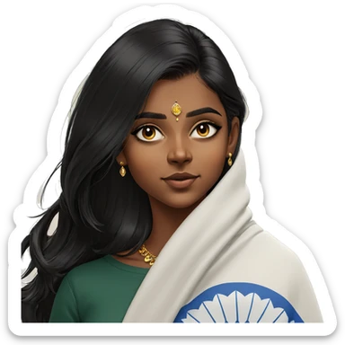 dark-skinned girl with jewelry sticker