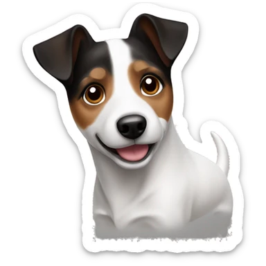 jack russell, black brown and white sticker