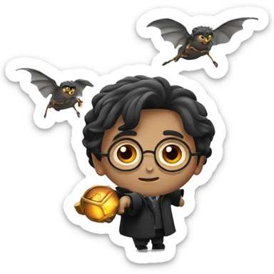 Harry Potter catching a snitch sticker