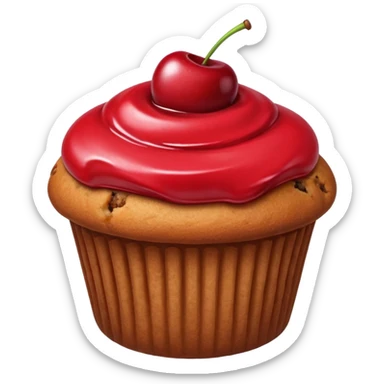 burgundy muffin cherry on top sticker