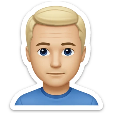 Freddie Prinze Jr, blonde hair, blue shirt sticker