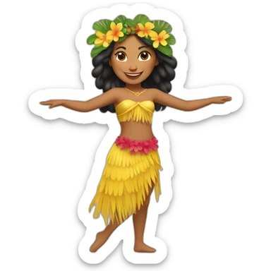 tahitian dance girl sticker