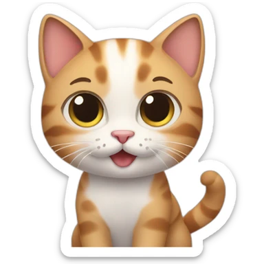 Cute cat asking permission sticker