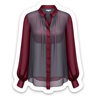 Dark grey and burgundy translucent womens blouse sticker