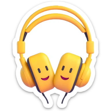 A 3D emoji of headphones. sticker