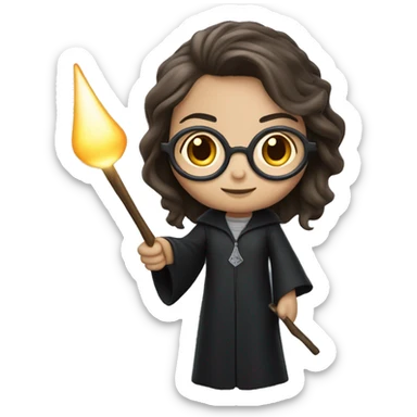 Female harry potter has a wand lite up sticker