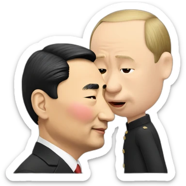 putin kissing xi jinping sticker