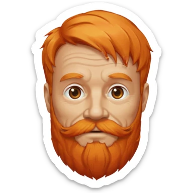 old adult male, orange hair and orange beard sticker