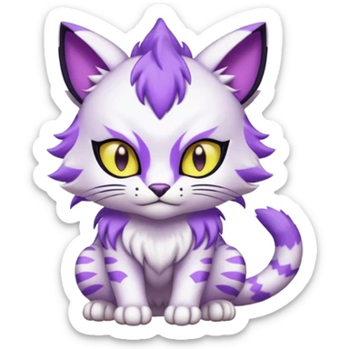  Soft Smooth Meicoomon-Gatomon-Liepard-Pokémon-Digimon-Fakémon-fusion-hybrid-creature sticker