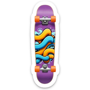 skate board funky sticker