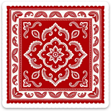 Red paisley bandana sticker
