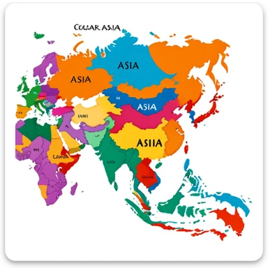 a map of asia sticker