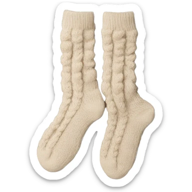 knitted socks beige sticker