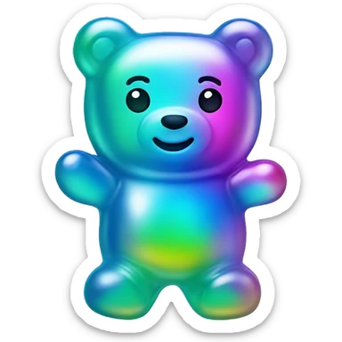 Iridescent gummy bear sticker