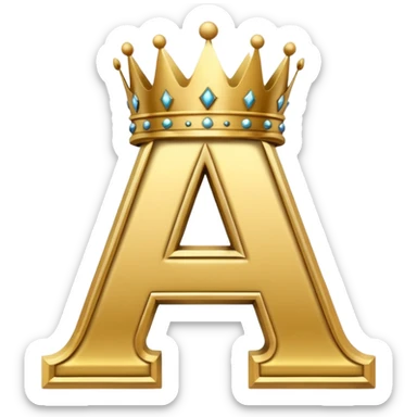 Letter a with crown sticker