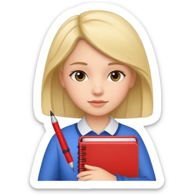 girl with notebook sticker