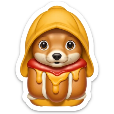 Hotdog with a hoodie  sticker