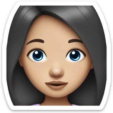 newborn baby daughter with dark straight hair and blue eyes sticker