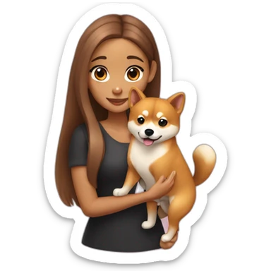 ariana grande holding a shiba inu dog sticker