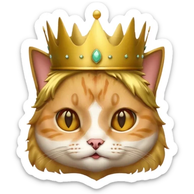 Cat wearing a crown sticker