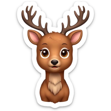 cute deer with antlers sticker