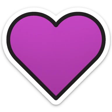 purple heart icon, modern icon style, clean lines, no text sticker