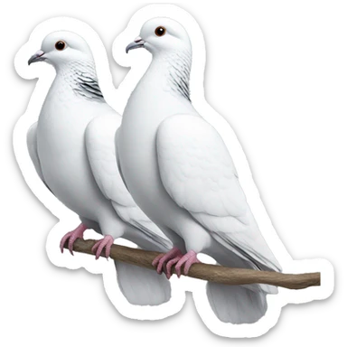 Pair Pigeon white colour  sticker
