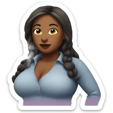 a curvy and thicc woman, not chubby sticker