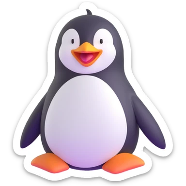 laughing penguin sticker