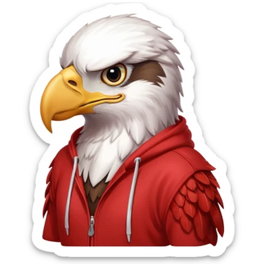eagle with red hoodie sticker